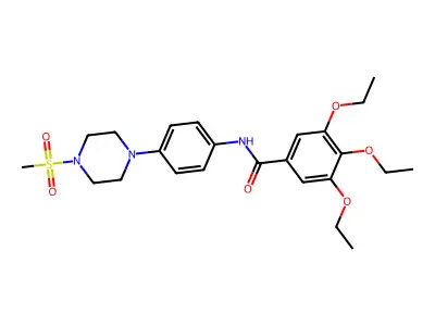 3,4,5-triethoxy-N-[4-(4-methylsulfonyl-1-piperazinyl)phenyl]benzamide structure