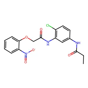 N-[4-chloro-3-[[2-(2-nitrophenoxy)acetyl]amino]phenyl]propanamide structure