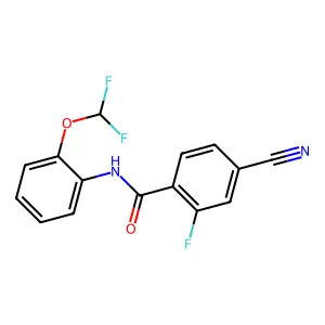 4-cyano-N-[2-(difluoromethoxy)phenyl]-2-fluorobenzamide structure