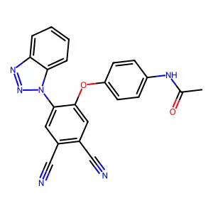 N-[4-[2-(benzotriazol-1-yl)-4,5-dicyanophenoxy]phenyl]acetamide structure