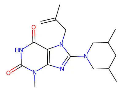 8-(3,5-Dimethylpiperidin-1-yl)-3-methyl-7-(2-methylprop-2-enyl)purine-2,6-dione structure