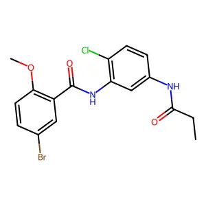 5-bromo-N-[2-chloro-5-(propanoylamino)phenyl]-2-methoxybenzamide structure