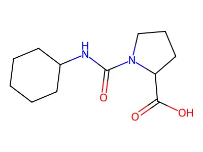1-(cyclohexylcarbamoyl)pyrrolidine-2-carboxylic Acid structure