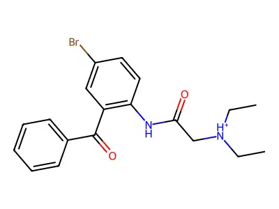 [2-(2-Benzoyl-4-bromoanilino)-2-oxoethyl]-diethylazanium structure