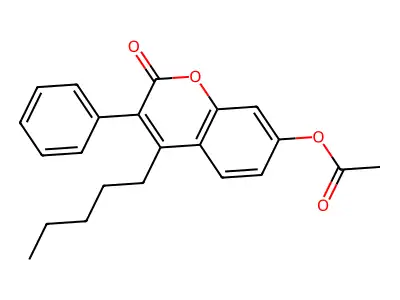 2H-1-Benzopyran-2-one, 7-(acetyloxy)-4-pentyl-3-phenyl- structure