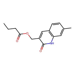 (7-methyl-2-oxo-1H-quinolin-3-yl)methyl butanoate structure