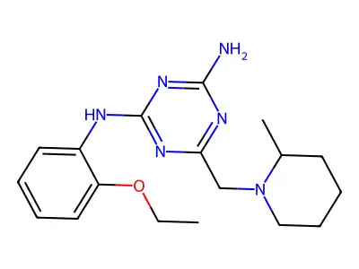 N-(2-ethoxyphenyl)-6-[(2-methylpiperidin-1-yl)methyl]-1,3,5-triazine-2,4-diamine structure