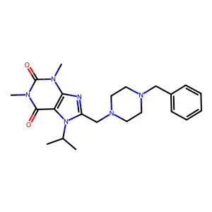 8-[(4-Benzylpiperazin-1-yl)methyl]-1,3-dimethyl-7-propan-2-ylpurine-2,6-dione structure