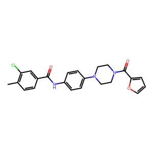 3-chloro-N-[4-[4-(furan-2-carbonyl)piperazin-1-yl]phenyl]-4-methylbenzamide structure