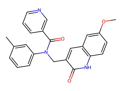 N-((2-hydroxy-6-methoxyquinolin-3-yl)methyl)-N-(m-tolyl)nicotinamide structure