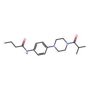 N-[4-(4-isobutyryl-1-piperazinyl)phenyl]butanamide structure
