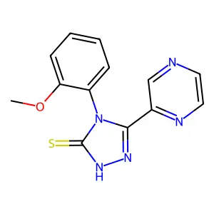 4-(2-methoxyphenyl)-3-pyrazin-2-yl-1H-1,2,4-triazole-5-thione structure