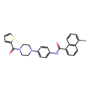 5-bromo-N-[4-[4-(thiophene-2-carbonyl)piperazin-1-yl]phenyl]naphthalene-1-carboxamide structure