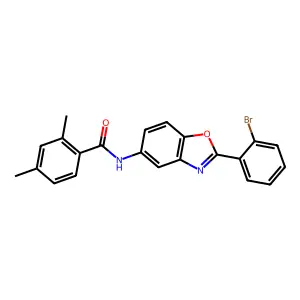 N-[2-(2-bromophenyl)-1,3-benzoxazol-5-yl]-2,4-dimethylbenzamide structure