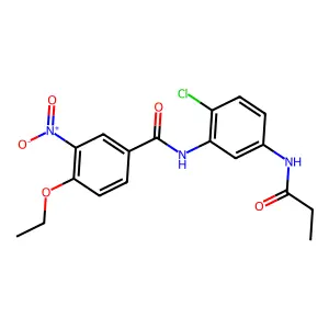 N-[2-chloro-5-(propanoylamino)phenyl]-4-ethoxy-3-nitrobenzamide structure