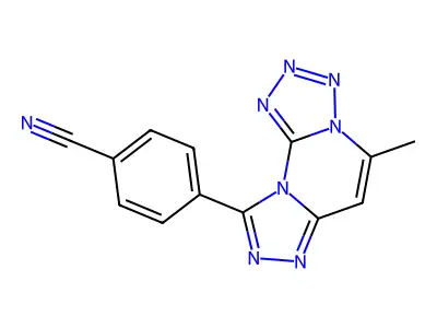 4-(5-Methyltetraazolo(1,5-a)(1,2,4)triazolo(4,3-c)pyrimidin-9-yl)benzonitrile structure