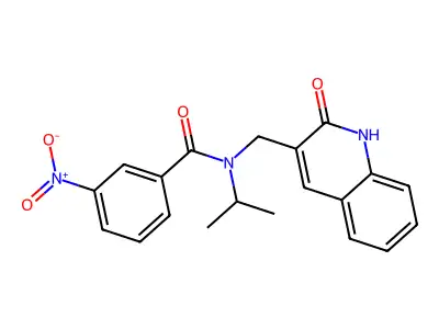 3-nitro-N-[(2-oxo-1H-quinolin-3-yl)methyl]-N-propan-2-ylbenzamide structure