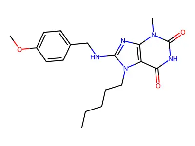 8-[(4-Methoxyphenyl)methylamino]-3-methyl-7-pentylpurine-2,6-dione structure