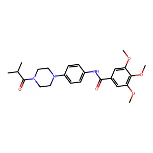 N-[4-(4-isobutyryl-1-piperazinyl)phenyl]-3,4,5-trimethoxybenzamide structure