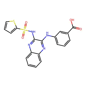 3-((3-(Thiophene-2-sulfonamido)quinoxalin-2-yl)amino)benzoic acid structure