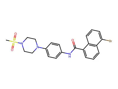 5-bromo-N-[4-(4-methylsulfonylpiperazin-1-yl)phenyl]naphthalene-1-carboxamide structure