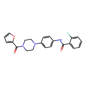 2-fluoro-N-[4-[4-(furan-2-carbonyl)piperazin-1-yl]phenyl]benzamide structure
