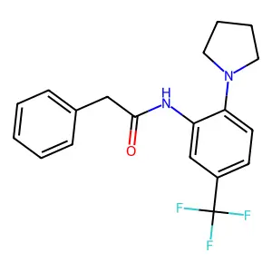 2-phenyl-N-[2-pyrrolidin-1-yl-5-(trifluoromethyl)phenyl]acetamide structure