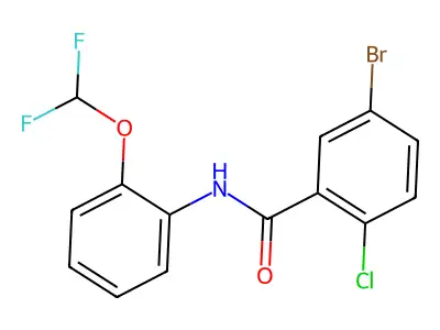 5-bromo-2-chloro-N-[2-(difluoromethoxy)phenyl]benzamide structure