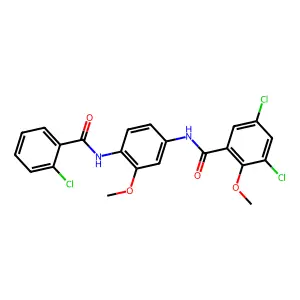 3,5-dichloro-N-[4-[(2-chlorobenzoyl)amino]-3-methoxyphenyl]-2-methoxybenzamide structure