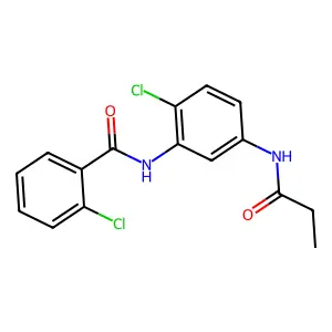 2-chloro-N-[2-chloro-5-(propanoylamino)phenyl]benzamide structure