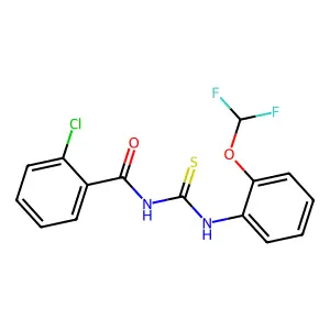 2-chloro-N-[[2-(difluoromethoxy)phenyl]carbamothioyl]benzamide structure