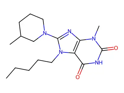 3-Methyl-8-(3-methylpiperidin-1-yl)-7-pentylpurine-2,6-dione structure