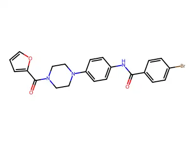 4-bromo-N-[4-[4-(furan-2-carbonyl)piperazin-1-yl]phenyl]benzamide structure