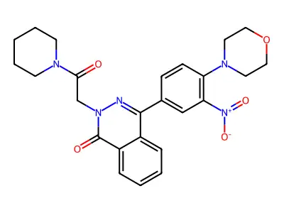 4-(4-morpholin-4-yl-3-nitrophenyl)-2-(2-oxo-2-piperidin-1-ylethyl)phthalazin-1-one structure