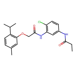 N-[4-chloro-3-[[2-(5-methyl-2-propan-2-ylphenoxy)acetyl]amino]phenyl]propanamide structure