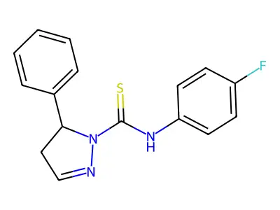 N-(4-fluorophenyl)-5-phenyl-4,5-dihydro-1H-pyrazole-1-carbothioamide structure
