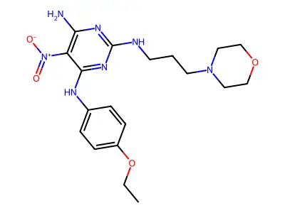 N4-(4-ethoxyphenyl)-N2-(3-morpholinopropyl)-5-nitropyrimidine-2,4,6-triamine structure