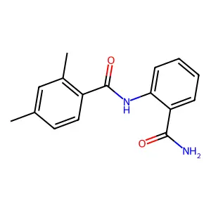 N-(2-carbamoylphenyl)-2,4-dimethylbenzamide structure