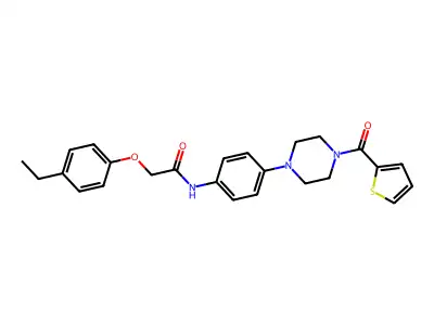 2-(4-ethylphenoxy)-N-[4-[4-(thiophene-2-carbonyl)piperazin-1-yl]phenyl]acetamide structure