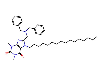 8-[(Dibenzylamino)methyl]-7-hexadecyl-1,3-dimethylpurine-2,6-dione structure