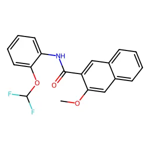 N-[2-(difluoromethoxy)phenyl]-3-methoxy-2-naphthamide structure