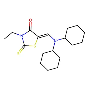 (5Z)-5-[(dicyclohexylamino)methylidene]-3-ethyl-2-thioxo-1,3-thiazolidin-4-one structure
