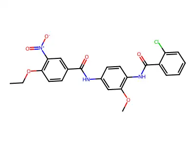 N-[4-[(2-chlorobenzoyl)amino]-3-methoxyphenyl]-4-ethoxy-3-nitrobenzamide structure