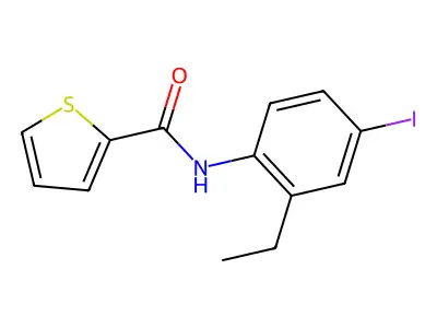 N-(2-ethyl-4-iodophenyl)thiophene-2-carboxamide structure