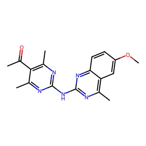 5-Acetyl-2-[(6-methoxy-4-methylquinazolin-2-yl)amino]-4,6-dimethylpyrimidine structure