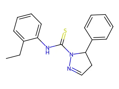 N-(2-ethylphenyl)-5-phenyl-4,5-dihydro-1H-pyrazole-1-carbothioamide structure