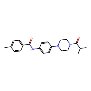 4-methyl-N-[4-[4-(2-methylpropanoyl)piperazin-1-yl]phenyl]benzamide structure