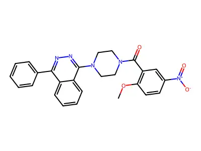 (2-Methoxy-5-nitrophenyl)-[4-(4-phenylphthalazin-1-yl)piperazin-1-yl]methanone structure