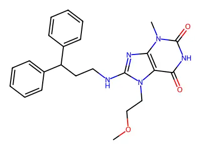 8-(3,3-Diphenylpropylamino)-7-(2-methoxyethyl)-3-methylpurine-2,6-dione structure