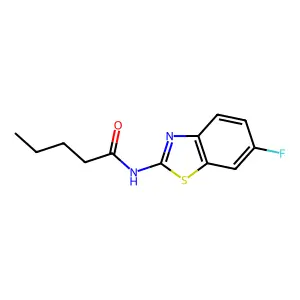 N-(6-fluoro-1,3-benzothiazol-2-yl)pentanamide structure